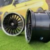 BMW E30 Alpina 3 Series Styling 16X7J 4X100/4X114.3 ET28 73.1 Black with Diamond Cut Lip