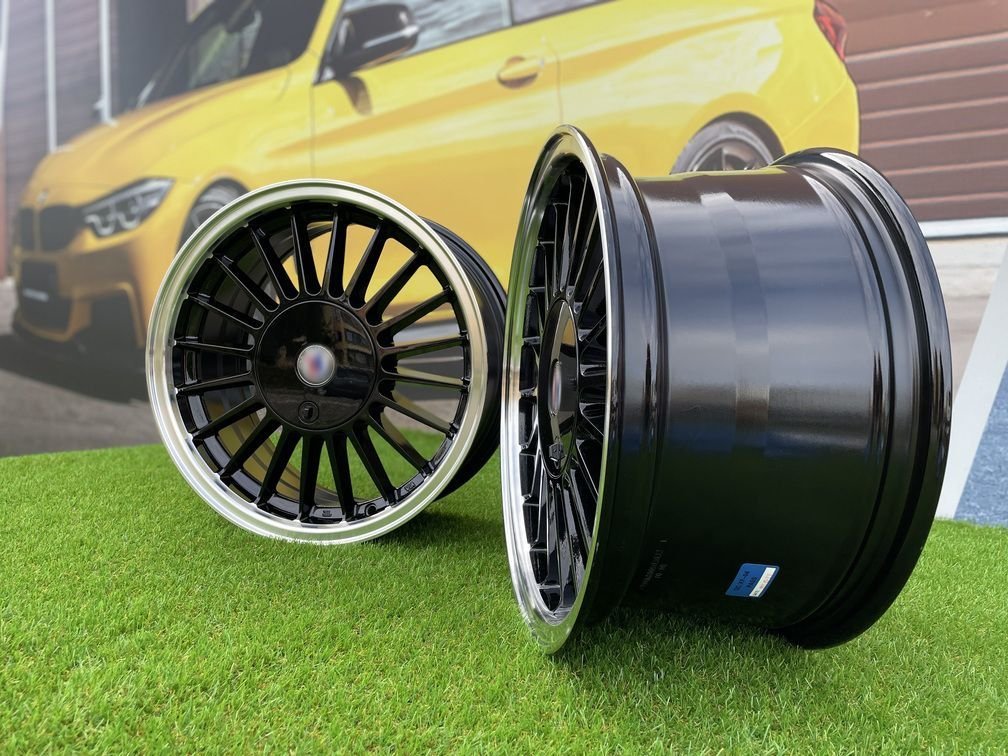 BMW E30 Alpina 3 Series Styling 16X8J 4X100/4X114.3 ET28 73.1 Black with Diamond Cut Lip 6