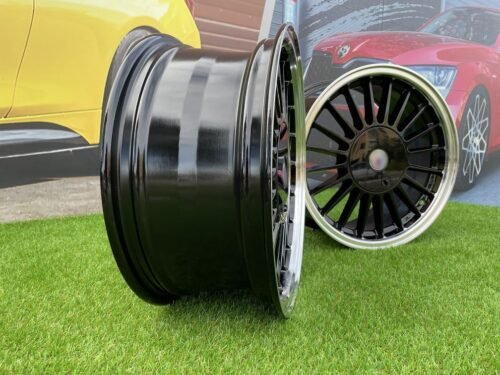 BMW E30 Alpina 3 Series Styling 16X7J 4X100/4X114.3 ET28 73.1 Black with Diamond Cut Lip