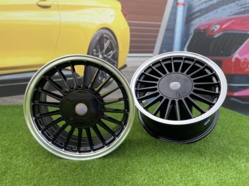 BMW E30 Alpina 3 Series Styling 16X7J 4X100/4X114.3 ET28 73.1 Black with Diamond Cut Lip