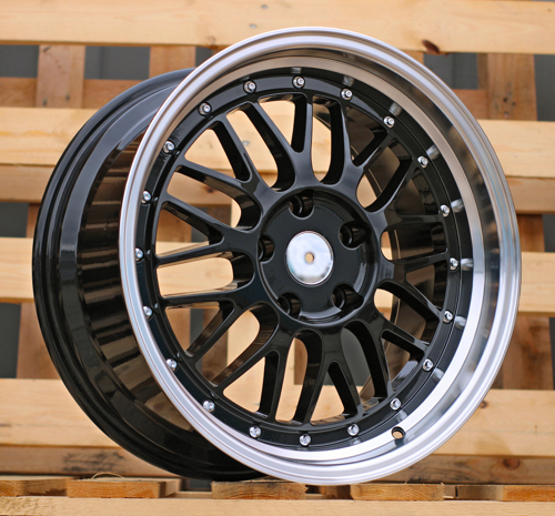 RACINGLINE R17x7.5 5X120 ET 34 72.6 A1025 Black+Polished Lip (BLPL) For RACIN (P) (BBS Style)