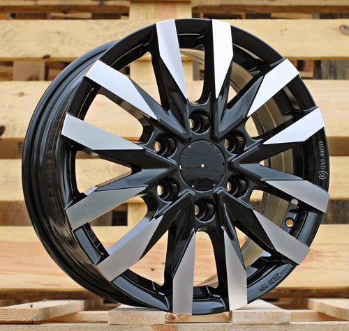 RACINGLINE R16x6.5 6X130 ET 54 84.1 B3023 Black Polished (MB) For MER (Z2) (max 1400kg)HYBRID FORGED)