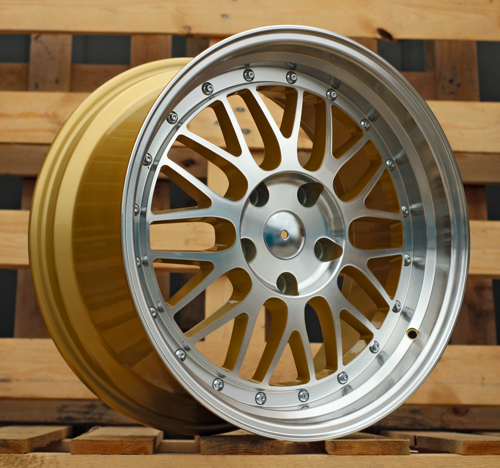 RACINGLINE R18x8 5X120 ET 35 72.6 A1025 Gold+Polished (YP) For RACIN (P) (BBS Style Rear+Front)