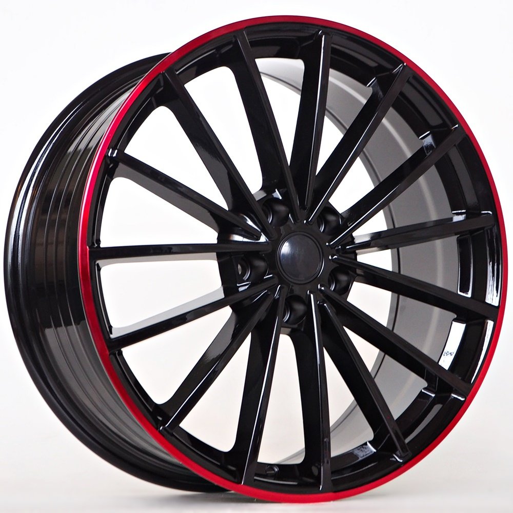 Performance Wheels Vegas 8X18 5X112 ET42 57,1 Glossy Black Red Line