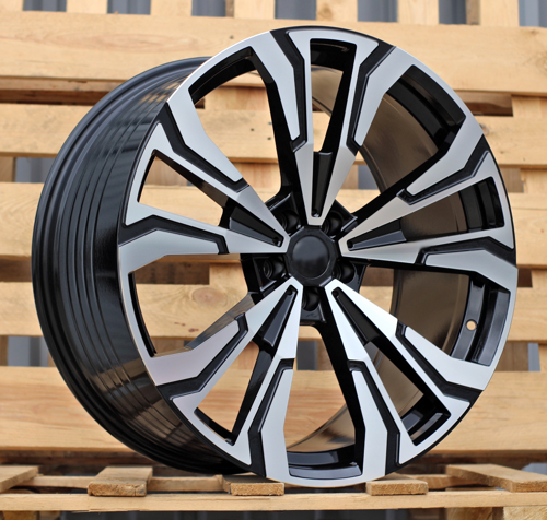 RACINGLINE R22x9.5 5X112 ET 32 66.6 FBX307 Black Polished (MB) For  (Z5) (HYBRID FORGED New X7 Rear+Front)