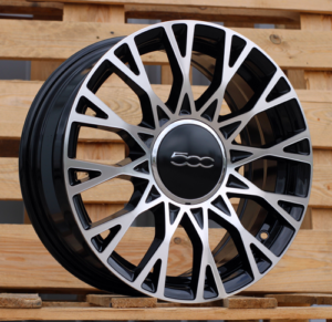 RACINGLINE R16x6.5 4X98 ET 35 58.1 Y1283 Black Polished (MB) For FIAT (Z3) (NEW Model 500)
