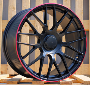 RACINGLINE R18x8 5X112 ET 45 66.6 B1268 Black Half Matt+Red Lip (BLHMRL) For MER (Z3+Z1)