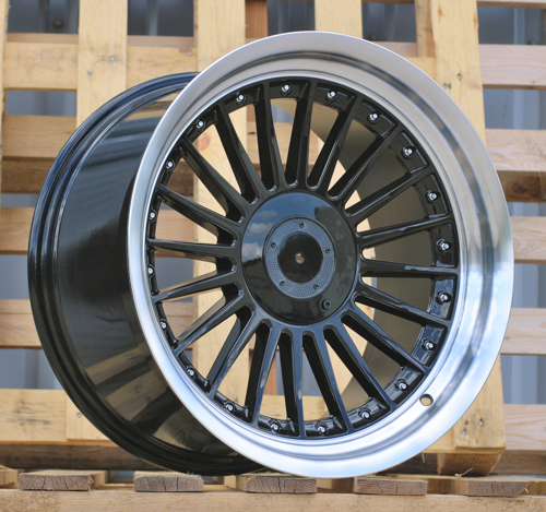 RACINGLINE R18x10 5X120 ET 15 74.1 B1803 Black+Polished Lip (BLPL) For  (Z6) (ALPINA Style Rear+Front)