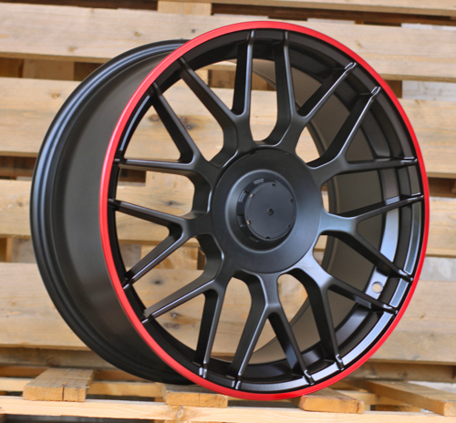 RACINGLINE R18x8.5 5X112 ET 35 66.6 REW020 Black Matt (BM) For MER (K7) (Red Coating)