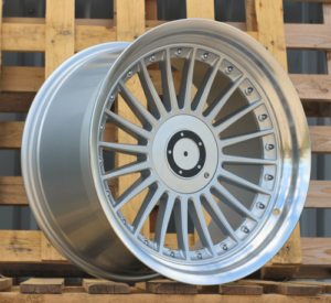RACINGLINE R18x10 5X120 ET 15 74.1 B1803 Silver+Polished Lip (SP) For  (Z6) (ALPINA Style Rear+Front)