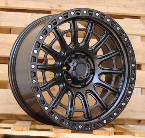RACINGLINE R20x9 6X139.7 ET 0 110.1 FBX134 Black Matt (BM) For 4X4 (K7) (HYBRID FORGED Silver Rivets)