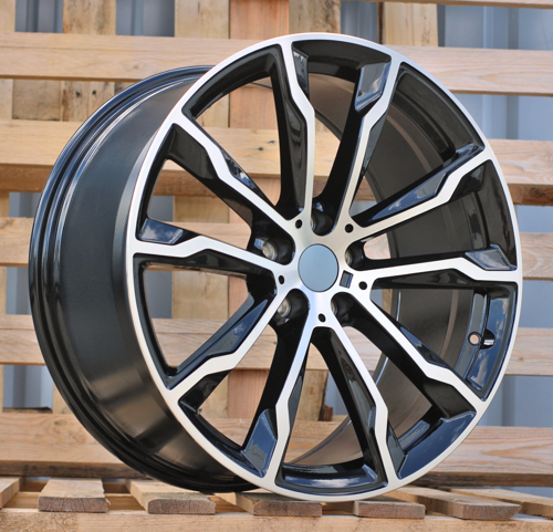 RACINGLINE R20x8 5X112 ET 27 66.6 H3263F Black Polished (MB) For  (Z6) (X3) HYBRID FORGED (Rear+Front)