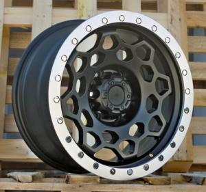 RACINGLINE R17x8.5 6X139.7 ET 0 110.1 JT240 Black Matt+Polished Lip (BMPL) For 4X4 (K3) (MB+MACHINE LIP)