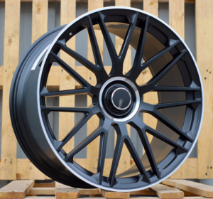 RACINGLINE R22x10 5X112 ET 45 66.56 XFRGW5570 (FB1028J) Black Matt+Polished Lip (BMPL) For MER (K7) (FORGED (Rear+Front)