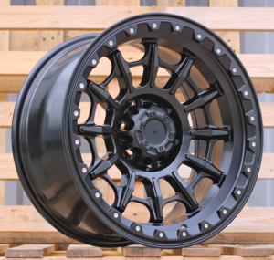RACINGLINE R18x9 6X139.7 ET 0 110.1 FBX099 Black Polished (MB) For 4X4 (K3) (HYBRID FORGED + Silver Rivets)
