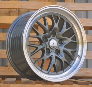 RACINGLINE R18x8 5X120 ET 30 72.6 A1408 Gun Metal+Polished Lip (GMPL) For RACIN (P) (HRE Performance Style (Front+Rear)