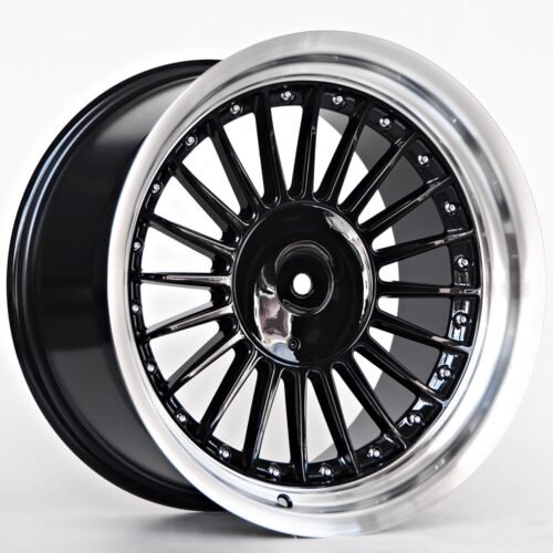 Performance Wheels Steel 9X17 5X120 ET15 74,1 Black Machined Lip Chrome Rivets