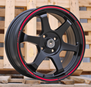 RACINGLINE R16x7 4X100 ET 38 73.1 I6966 Black Matt+Red Line (BMR) For RACIN (Z5)