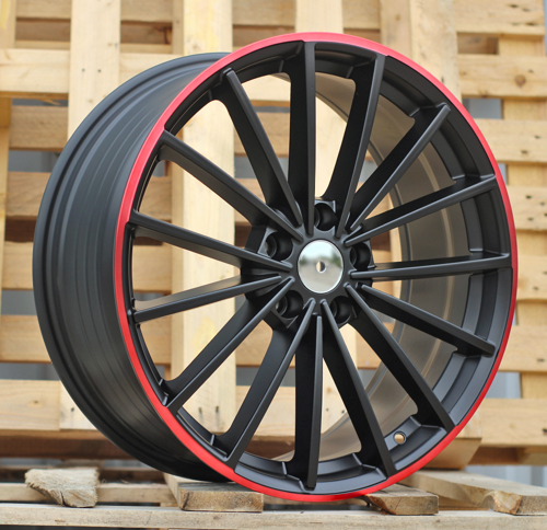 RACINGLINE R19x8 5X112 ET 45 57.1 I0383 (FBX174) Black Half Matt+Red Lip (BLHMRL) For VW (Z3) (HYBRID FORGED)