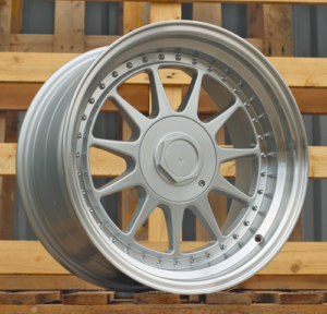 RACINGLINE R17x7.5 4X100 ET 30 57.1 7962F Silver+Polished Lip (SP) For RACIN (Z3) (HARTGE Style Front+Rear)