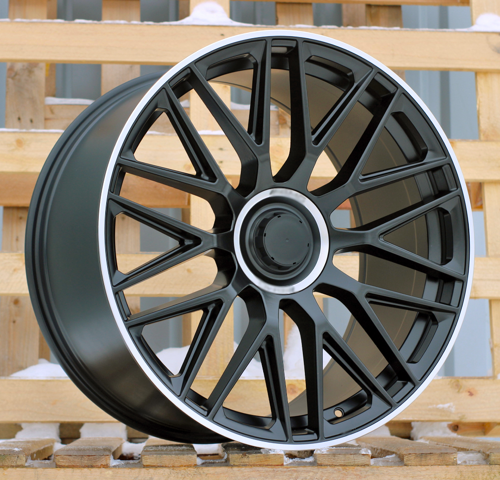 RACINGLINE R22x11.5 5X112 ET 47 66.6 B1766 Black Half Matt+Polished Lip (BLHMPL) For MER (Z3) (REAR+FRONT)