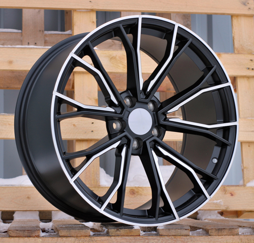 RACINGLINE R19x9.5 5X112 ET 38 66.6 A5385 (XFE290) Black Half Matt (BLHM) For  (P1) (Rear+Front (With polished LIP)