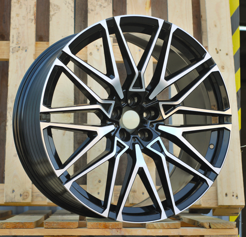 RACINGLINE R22x9.5 5X112 ET 35 66.56 B5771 (FBX268) Black Polished (MB) For  (M) (HYBRID FORGED Rear+Front)