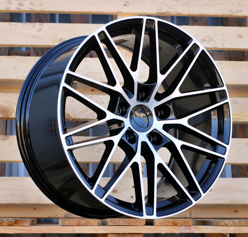 RACINGLINE R21x8.5 5X130 ET 27 66.5 3S1324 Black Polished (MB) For PORCH (M) (NEW Macan II (XAB) HYBRID FORGED Rear+Front)