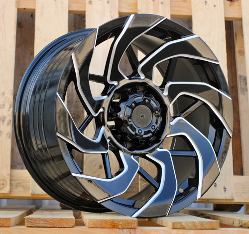 RACINGLINE R17x9 6X139.7 ET 0 110.1 FBX350 Black+Milling (BLML) For 4X4 (M) (HYBRID FORGED)