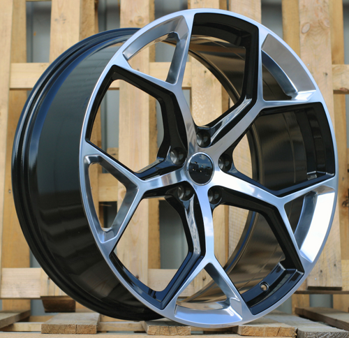 RACINGLINE R20x9 5X112 ET 32 66.5 I5598 Silver Black Half Matt (SIBLHM) For AUD (P1) (Black Polished Mirror Spokes)