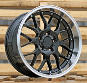 RACINGLINE R18x8 5X120 ET 20 74.1 BY773 Black+Polished Lip (BLPL) For  (Z1+Z3+Z6) (REAR+FRONT)