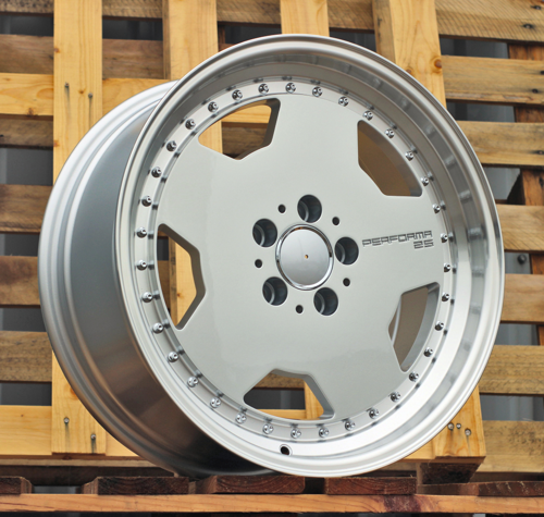 RACINGLINE R18x8 5X112 ET 35 66.6 B5852 Silver+Polished Lip (SP) For MER (P) (HYBRID FORGED MONOBLOCK Style)