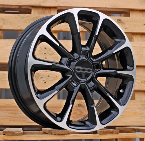 RACINGLINE R17x7 5X110 ET 40 65.1 Y1281 Black Polished (MB) For FIAT (Z4) (NEW Model 500)