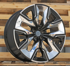 RACINGLINE R21x10.5 5X112 ET 44 66.6 H3447F Black Polished (MB) For  (A) (HYBRID FORGED + Chrome Rear+Front)
