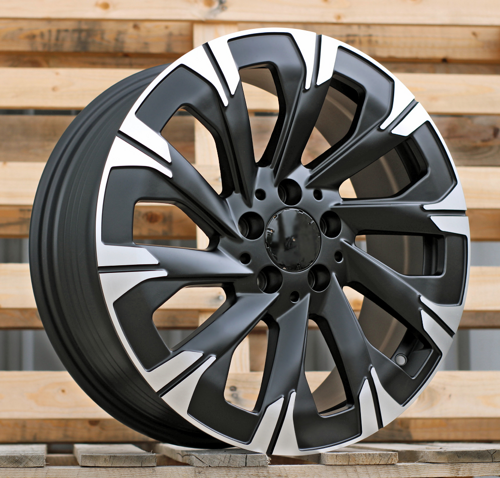 RACINGLINE R18x7.5 5X112 ET 52 66.5 IN3519F (FBX445) Black Polished Half Matt (MBHM) For MER (K8+P1) (HYBRID FORGED V-Class/Vito (max 1075kg)