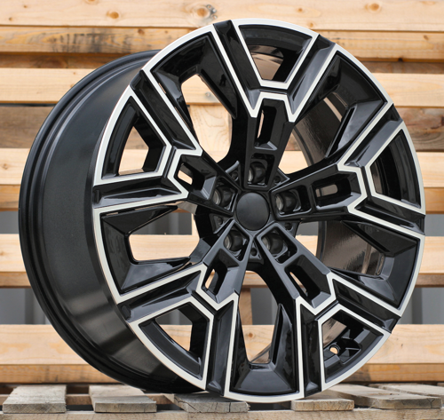 RACINGLINE R20x8.5 5X112 ET 28 66.6 HF5220 Black Polished+Black Insert (MBB) For  (K8) (HYBRID FORGED Black insert Rear+Front)