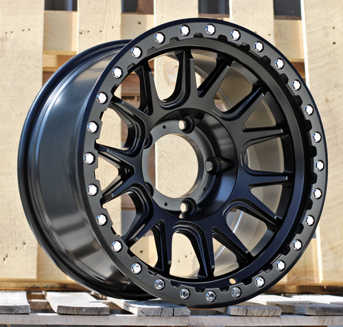 RACINGLINE R17x9 5X150 ET M12 110.5 F7018 Black Matt (BM) For 4X4 (P2) (Chrome Rivets)
