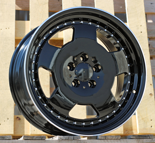 RACINGLINE R18x9 5X112 ET 35 66.6 B5852 (FBX455) Black+Polished Lip (BLPL) For MER (Z7) (MONOBLOCK Style HYBRID FORGED)