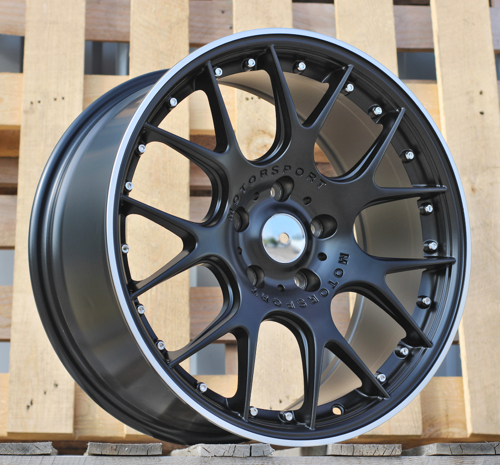 RACINGLINE R18x8.5 5X120 ET 37 72.6 IN0278 Black Half Matt+Polished Lip (BLHMPL) For RACIN (Z7+Z5) (BBS Motorsport Style)