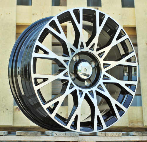 RACINGLINE R16x6.5 4X98 ET 35 58.1 Y1283 (YF0447) Black Polished (MB) For FIAT (M) (HYBRID FORGED NEW Model 500)