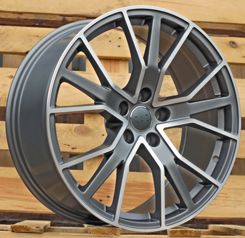 RACINGLINE R22x9.5 5X112 ET 31 66.5 B5131 (FBX133) Grey Polished Half Matt (MGHM) Fits for AUD (Z6) (HYBRID FORGED)