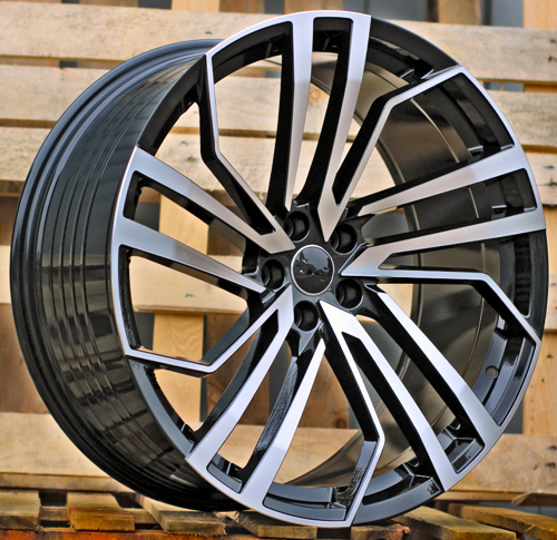 RACINGLINE R22x10 5X112 ET 20 66.5 B1618 (FBX158) Black Polished (MB) Fits for AUD (K3) (HYBRID FORGED)