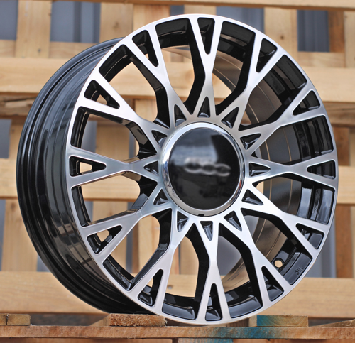 RACINGLINE R16x6.5 4X98 ET 35 58.1 Y1283 (YF0447) Black Polished (MB) Fits for FIAT (Z4) (HYBRID FORGED NEW Model 500)