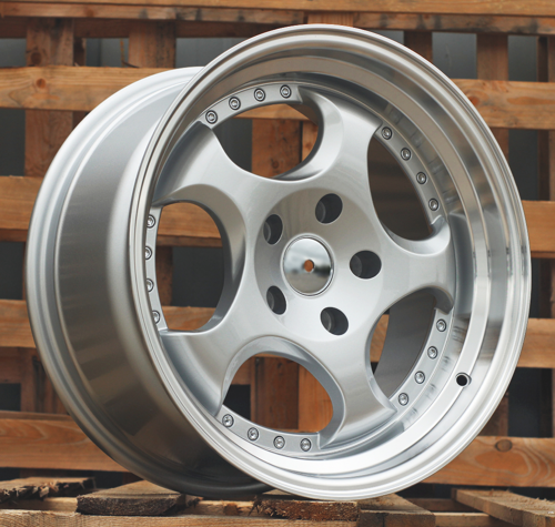 RACINGLINE R17x9.5 5X120 ET 20 74.1 L2384 Silver+Polished Lip (SP) Fits for  (P1) (REAR+FRONT)