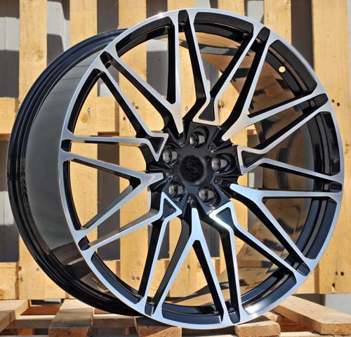 RACINGLINE R20x10.5 5X112 ET 40 66.6 B5771 (IN0295) Black Polished (MB) Fits for  (K7) (NEW X5/X6 Rear+Front)