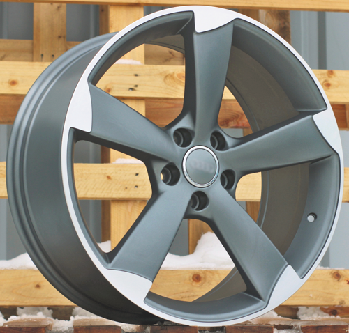 RACINGLINE R16x7.5 5X112 ET 45 66.5 BK217 Grey Polished Half Matt (MGHM) Fits for AUD (L3)