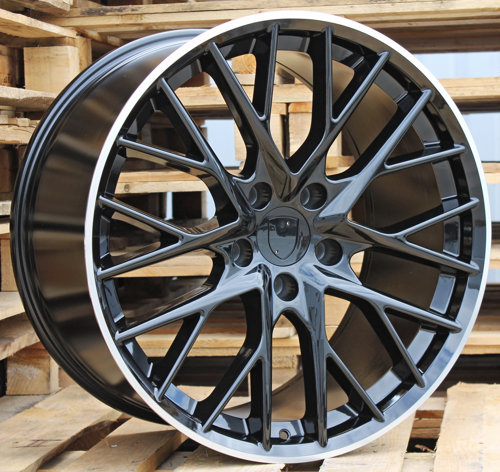 RACINGLINE R21x9.5 5X130 ET 61 71.6 B5541 (TXRGW1847) Black+Polished Lip (BLPL) Fits for PORCH (K3) (FORGED (Rear+Front)
