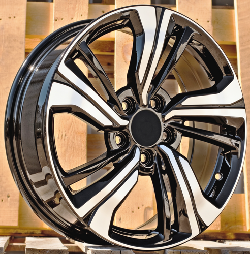 RACINGLINE R17x7 5X114.3 ET 45 64.1 B5385 (IN7110) Black Polished (MB) Fits for HOND (P1)