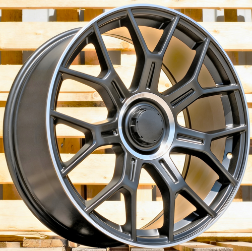 RACINGLINE R21x9.5 5X112 ET 22 66.6 Y1188 (YF7071) Black Half Matt+Polished Lip (BLHMPL) Fits for MER (P1+M) (HYBRID FORGED Rear+Front)