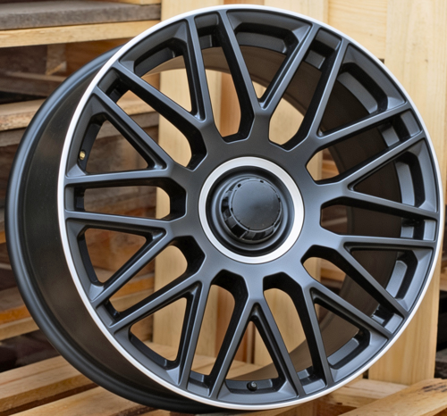 RACINGLINE R21x10 5X112 ET 62.5 66.6 FE230 Black half matt+Polished lip+Engraved Cap (BLHMPLG) Fits for MER (P) (Rear+Front (Graver caps) Fits for New GLS)